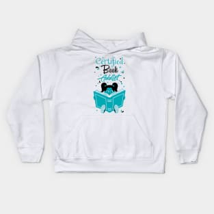 Book Addict Girl White Kids Hoodie